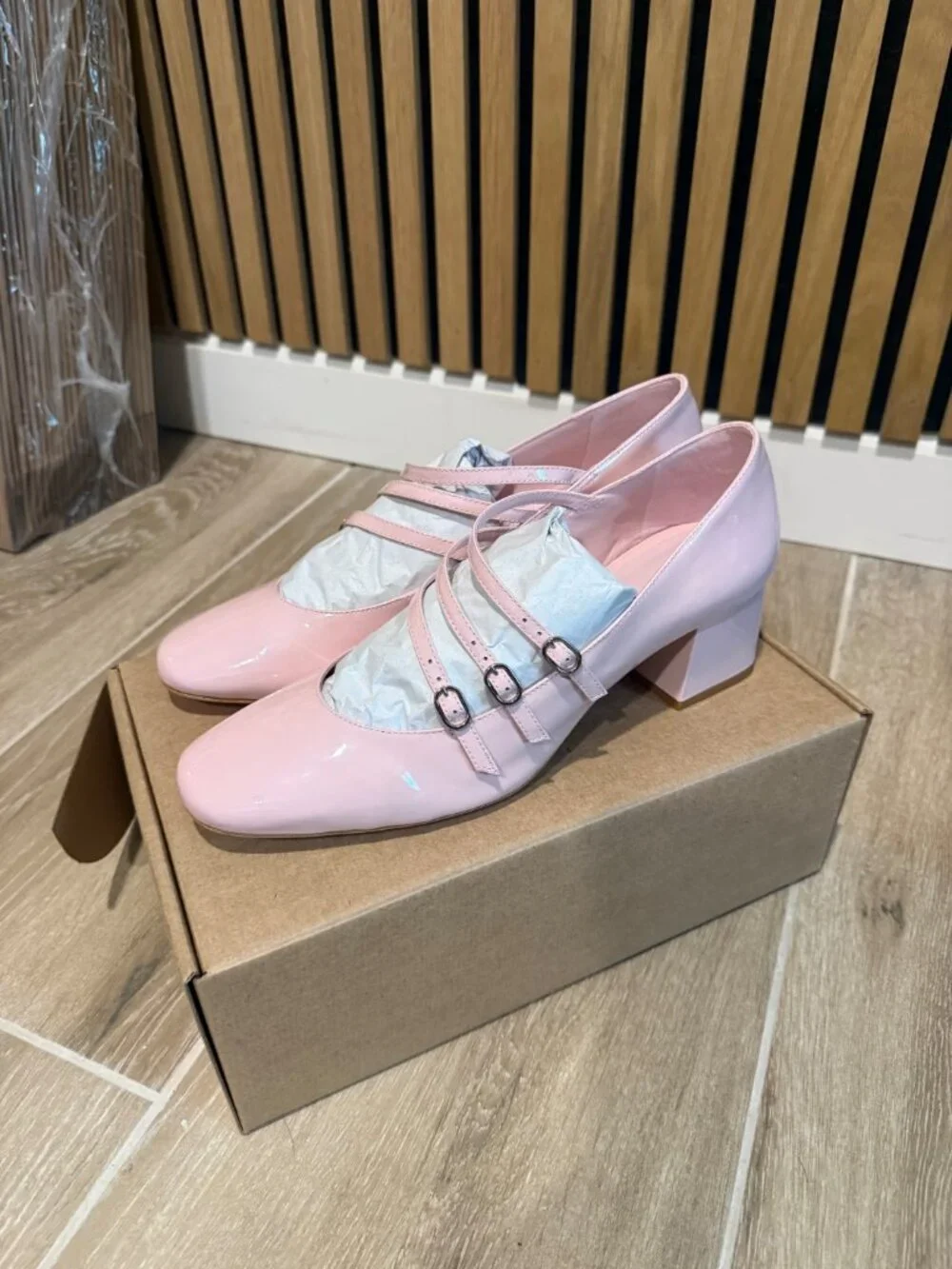 NEW Reformation Mary Jane Heels Pink Patent Leather 10.5
